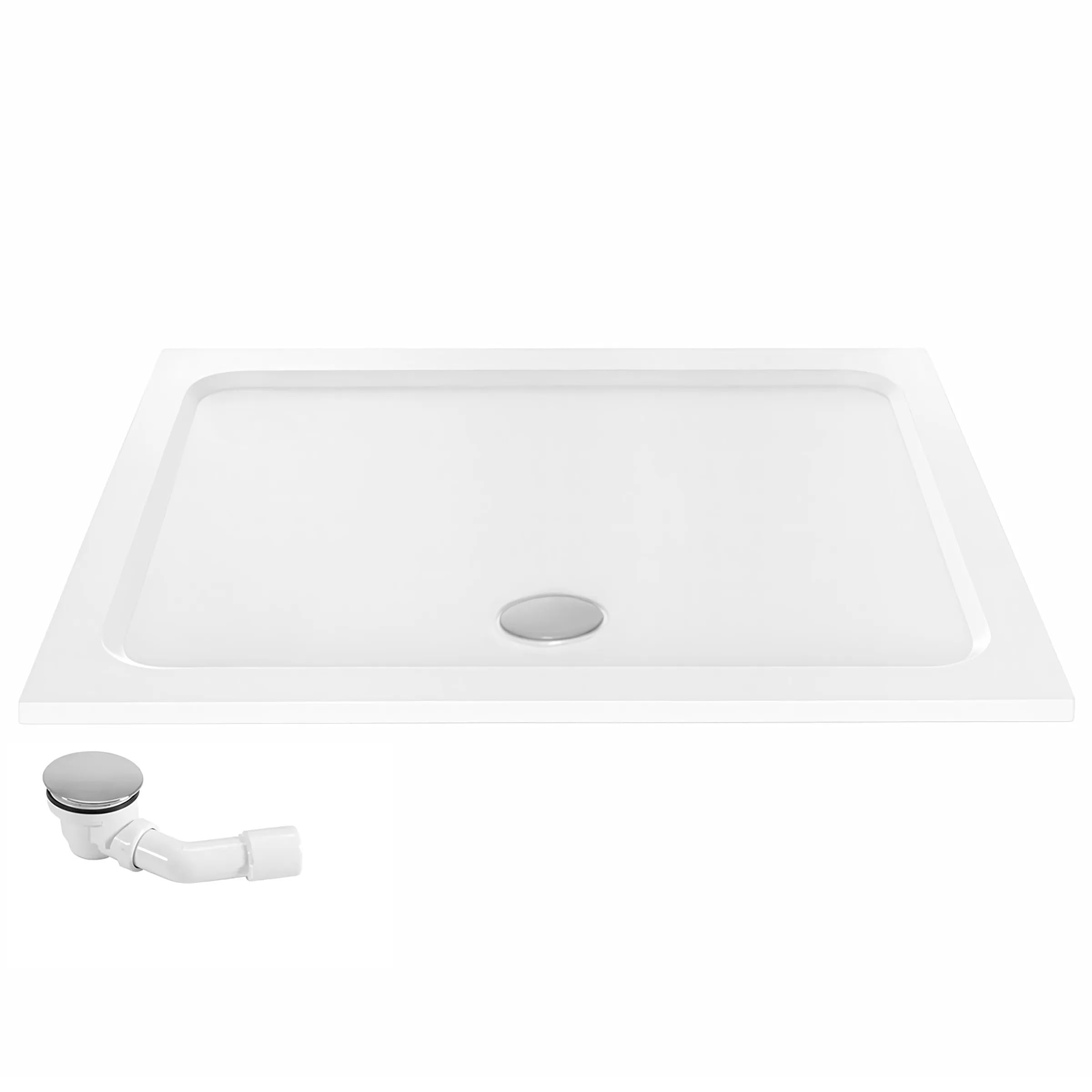 Rea - Plato de ducha Belmond 80X100 Cubierta cobre cepillado - Acrílico - Blanco - 100x80x5 cm