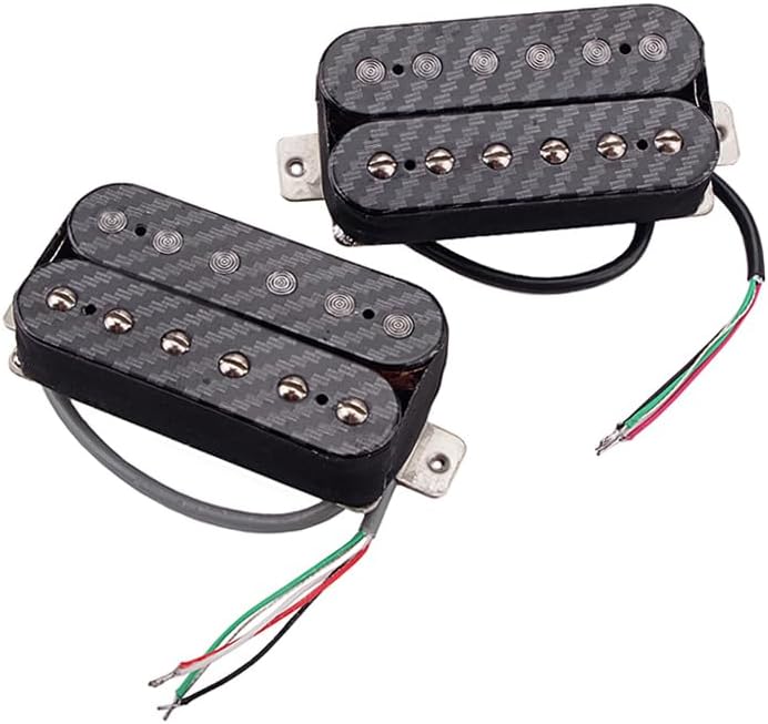 Alnico 5 Humbucker Guitar Pickups Set, Electric Guitar Double Coil Pickup for Strat,Guitar Neck/Middle/Bridge Pickup Style Electric Guitar Without Pickup Cover,BLACK
