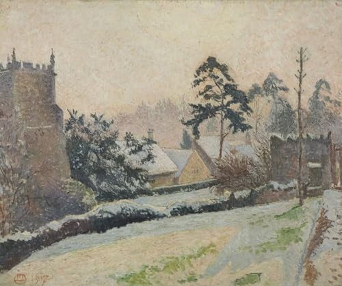 Toile Scène de neige à East Knoyle Wiltshire par Lucien Pissarro, déco bureau élégante 60x90cm