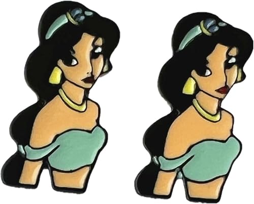 Miniatura 2 de Pendientes de Bella Durmiente Cenicienta La Bella y la Bestia Enredados Frozn Elsa Blancanieves Princesa Mulan Valiente, Mérida, Aladdin, Jasmine