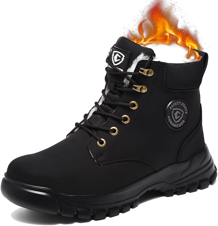 Steel Toe Boots for Women Wateproof Safety Shoes Men Lightweight Composite Toe Boots Leather Construction Steel work Shoes - Image 6