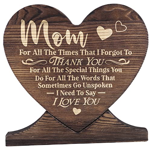 Gifts For Mom From Daughter/ Son Wood Signs Personalized, Gift Wood Plaque Heart For Mom's Birthday, Meaningful Gifts For Mom, Gifts Quote Wood Plaque Sign, Gift For Mom | Grandma | Woman #TOP2
