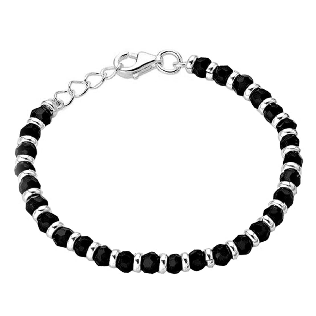 Parnika (Formerly MJ 925 Trendy Black Crystals Beads Nazariya Silver Bracelet in Pure 92.5 Sterling Silver | With Certificate of Authenticity | (Rings) (B09W9R9YZR) Amazon Price History, Amazon Price Tracker