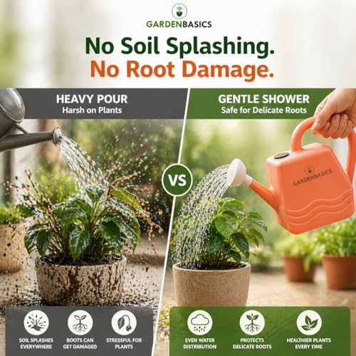 Image of Plant Watering Can 2 Litre | Water Spray Can with Sprinkler Cap | Easy Pour Long Spout | Leak-Proof | Ideal for Home, Balcony & Garden Plants | Indoor Outdoor Watering Shower Jug
