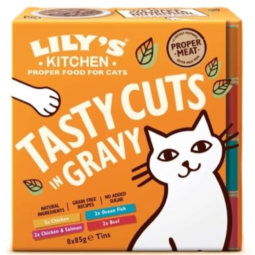 Lily's Kitchen Wet Cat Food Tasty Cuts in Gravy, 8 x 85g