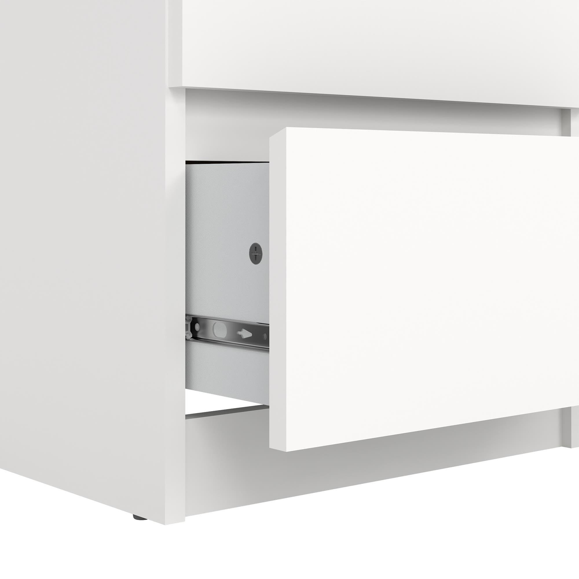 Cómoda, Cajonera Dormitorio SIL White con 5 Cajones,Color Blanco, 41 x 50 x 112 cm