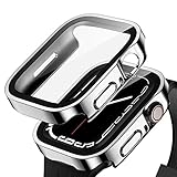 Anlinser 2 Pack Cases Compatible for Apple Watch Case 45mm Series 8 Series 7 with Tempered Glass Scr