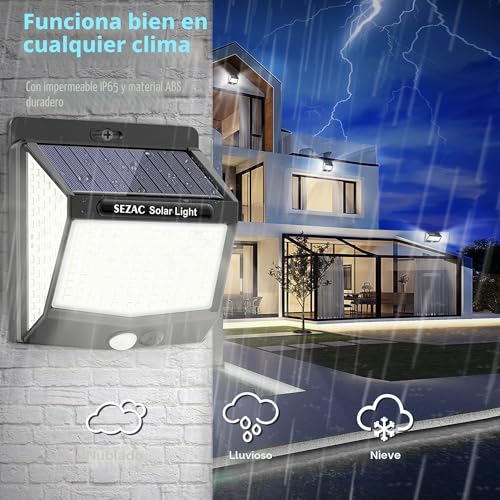 Luces solares led exterior jardin para iluminar caminos y garajes 4