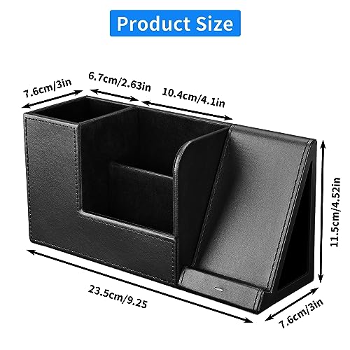 GORESE Organizador de escritorio 2 en 1 con cargador inalámbrico rápido, suministros de oficina, estación de carga inductiva de 10 W para iPhone 15 14 13 12 Pro Max Samsung Galaxy S23/S22/S21/S20/S9 - imagen 2