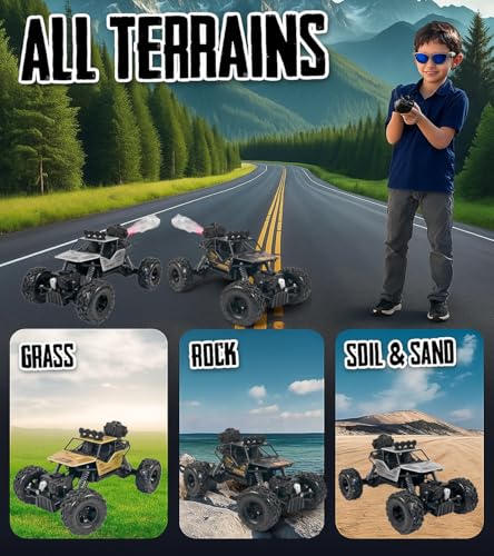 Image of Remote Control Monster Truck, 4x4 4wd Off-Road Rock Crawler, RC Car with Controller, Remote Control Monster Truck, Battery.Rechargeable Colour Silver Black Golden