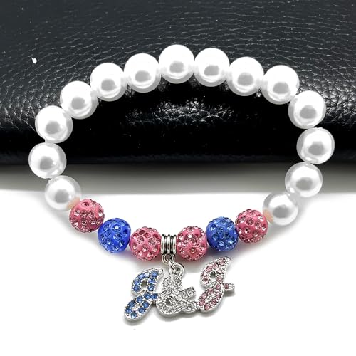 Stylish Jack & Jill Sorority Bracelet with Imitation Pearl Beads - Handmade Elastic Rhinestone Jewelry for JJ women Members3