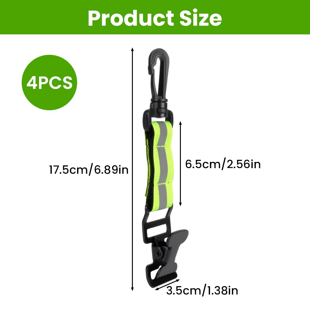 OFFCUP Work Glove Clip 4PCS - Fire Brigade Belt Holder for Turnout Gear Firefighter, Guard, Labor Safety, 4PCS fluorescent green - Image 2