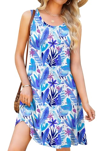 Image of WEACZZY Women Summer Casual Swing T Shirt Dresses Beach Cover up Loose Dress