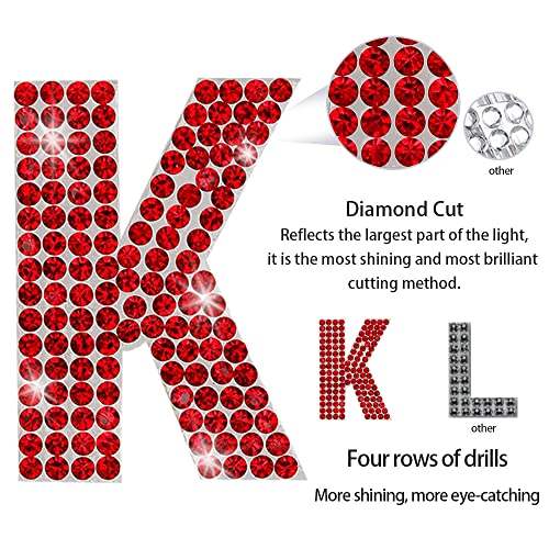 PRATIQUE Glitter Rhinestone Alphabet Letter Stickers, 26 Letters Self-Adhesive Stickers for DIY Art and Craft (Red) by PRATIQUE - Used condition - Image 3