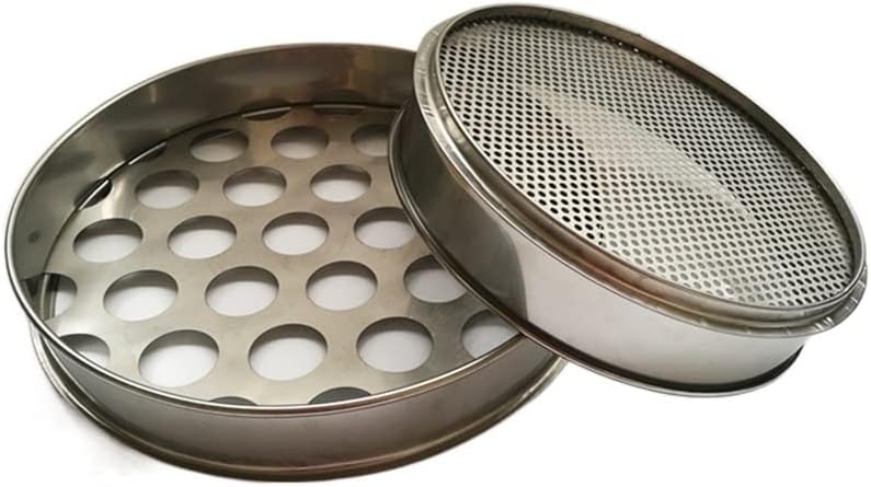 Miniatura 4 de Tamiz de prueba de agujero redondo económico Tamiz de prueba estándar de acero inoxidable 304 Filtro de tamiz de prueba de malla Diámetro 3.9 in