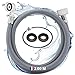 Electroo Tuyau Alimentation Machine A Laver 2M - Tuyau Flexible Plomberie Ø20-27 mm Lave Linge & Lave Vaisselle - Tuyau Machine à Laver Standard - Filetage Plastique, 2 Joints Plats Caoutchouc Fournis