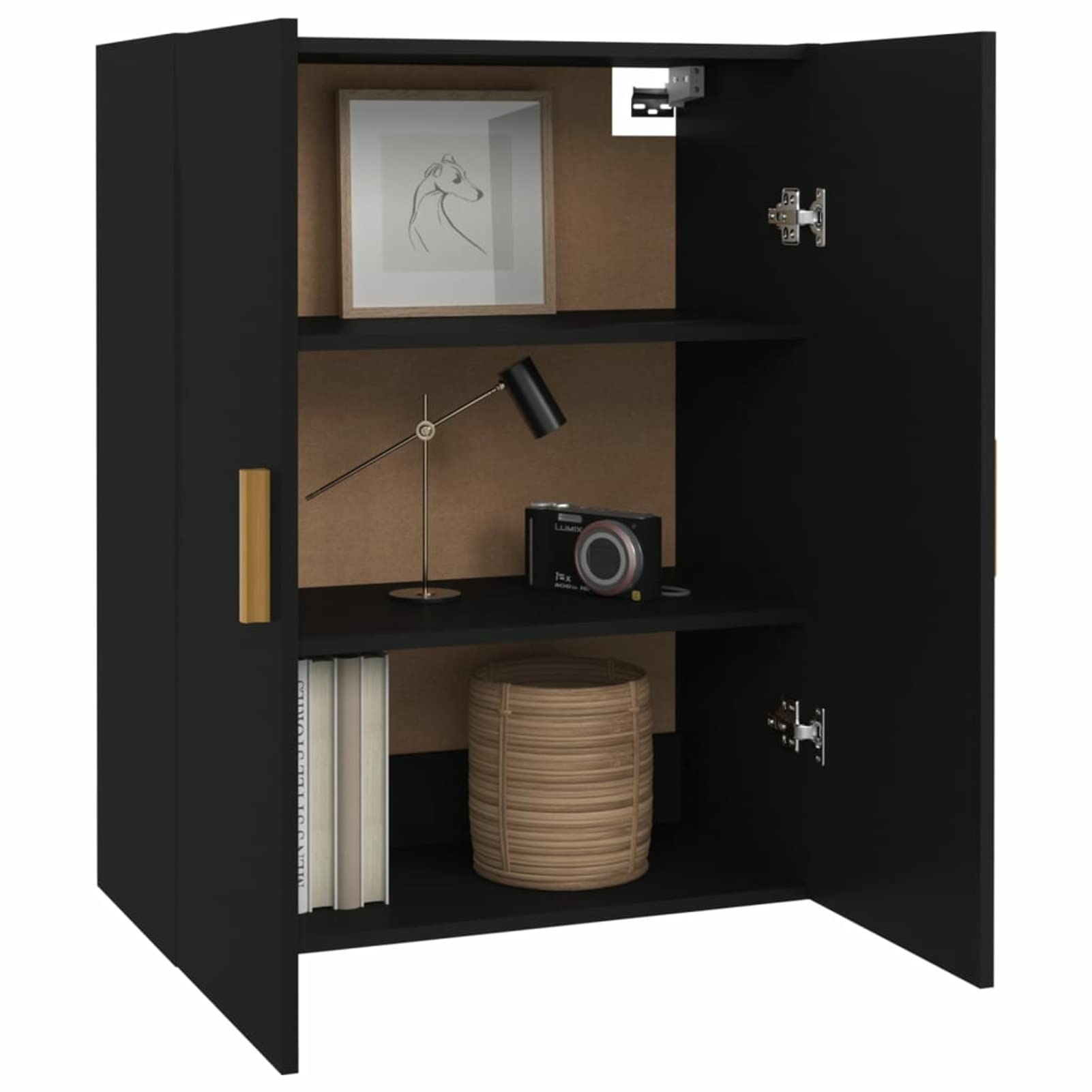 Mueble Baño Pared Homgoday Armario De Pared Colgante Negro 69,5 X 34 X 90  Cm, Armario De Cocina Montado En La Pared, Armario De Almacenamiento,  Mueble Para Cocina, Sala Armario Pared Baño, image size:1601x1601