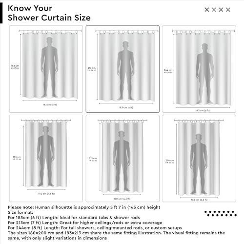 Image of Encasa XO Bathroom Shower Curtain 7 Feet With 10 Hooks | (72x84 in) Quick Dry Heavy Printed Polyester Fabric Bathroom Curtains Waterproof | Machine Washable, Mould & Mildew Resistant - Boho Maze Beige