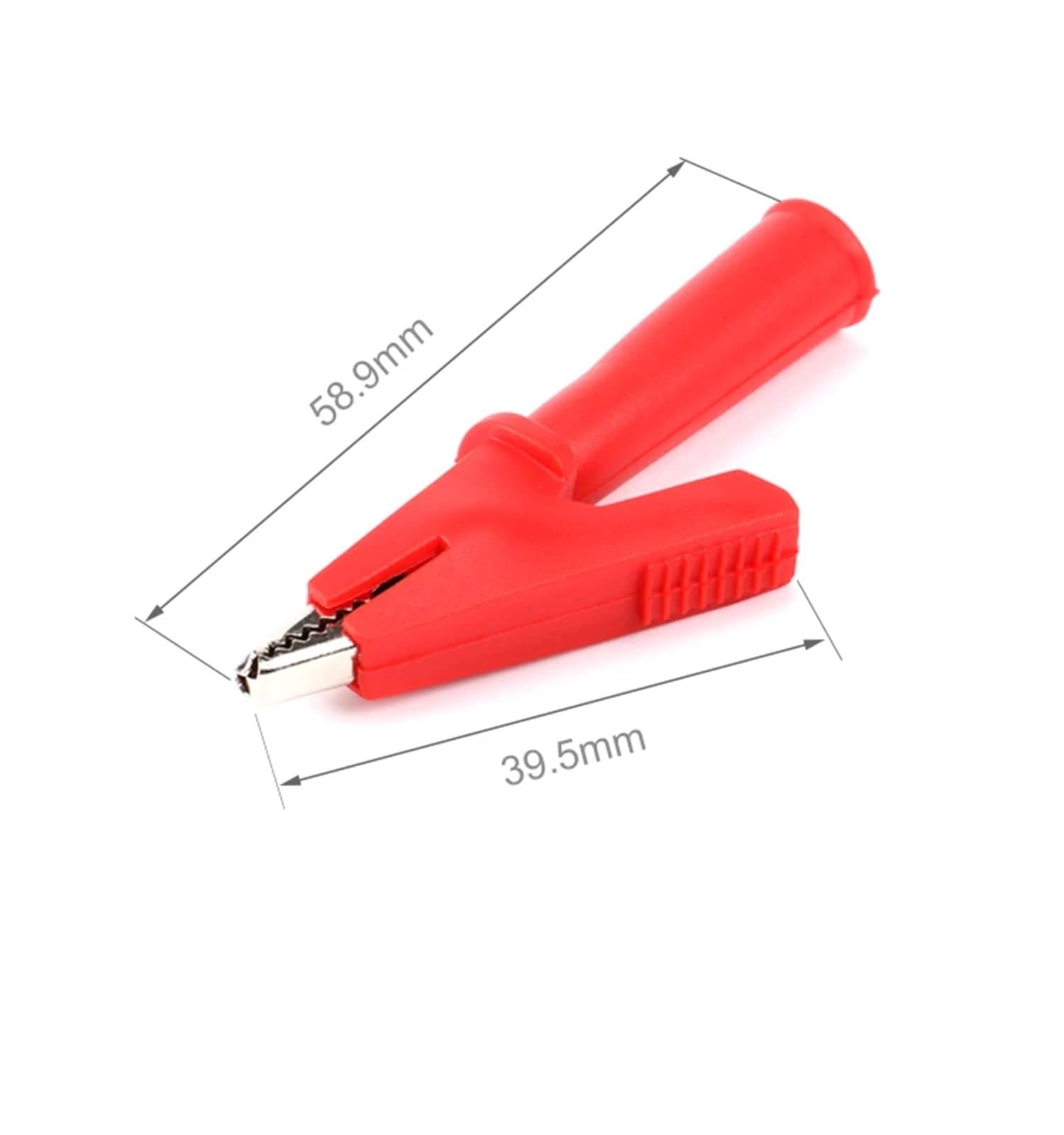 Klips testowy do baterii, 2 szt., krokodylki, czerwony, czarny, do banana, 4 mm, multimetr, kabel, sondy, klipsy krokodylkowe, 2 szt., czerwone, 55 mm