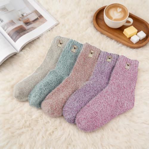 Image of SISOSOCK Cozy Womens Fuzzy Socks,Soft Push Wool Socks,Warm Gifts for Women