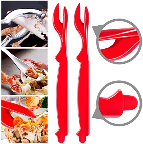 12Pcs Seafood Tools Set with Crab Crackers Lobster Shellers Seafood Picks, Aluminum Alloy Seafood Tools (Multicolor) - Thumbnail 4
