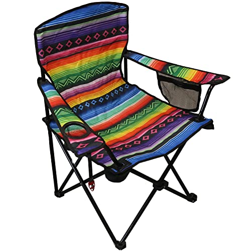 Wilcor Camp Chair | Set Of 2 | Folding Portable Outdoor Lawn Chair For Camping Or Beach | Attached Bottle Opener | Lightweight Festival Chairs For Adults (Baja) #TOP3