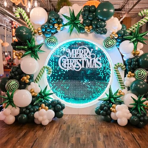 Image of Dark Green Balloons Garland Arch Kit,130pcs Green Latex Balloons,Different Sizes Dark Green Balloons Garland for Christmas,Festival,Picnic,Anniversary,Birthday,Green Theme Decoration