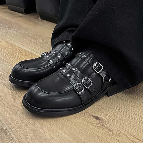 Loafers Men Women Casual Slip-On Leather Shoes Black Classic Buckle Design Fashion Urban Formal Business Office Driving Uniform Dress Shoes4