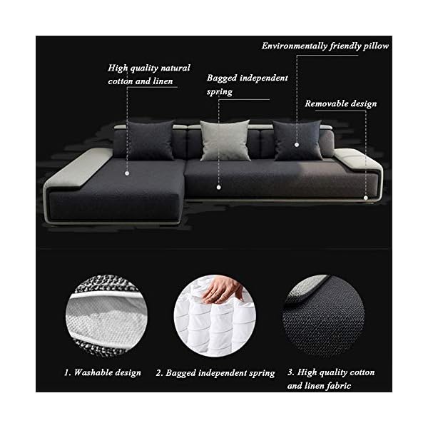 WSN Corner Sofa, L-Shaped Sof Upgrade Garden Furniture Corner Sofa Conservatory Modular Rattan Corner Sofa Set with Furniture Fitting Cover - Image 6