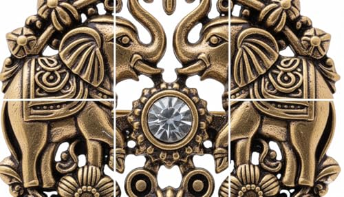 Image of Antique Gold Brooch Pin for Men Women Vintage Saree Blazer Coat Lapel Fashion Jewellery