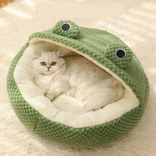 Lit grenouille pour chat luxueux panier rond doux et chaud - 4