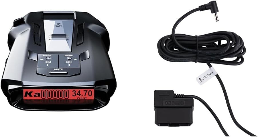 Cobra RAD 700i Laser Radar Detector + OBDII Power Cord Bundle - Premium Detection Range, Advanced Filtering Software, Apple CarPlay and Android Auto Compatible, Front and Rear Detection