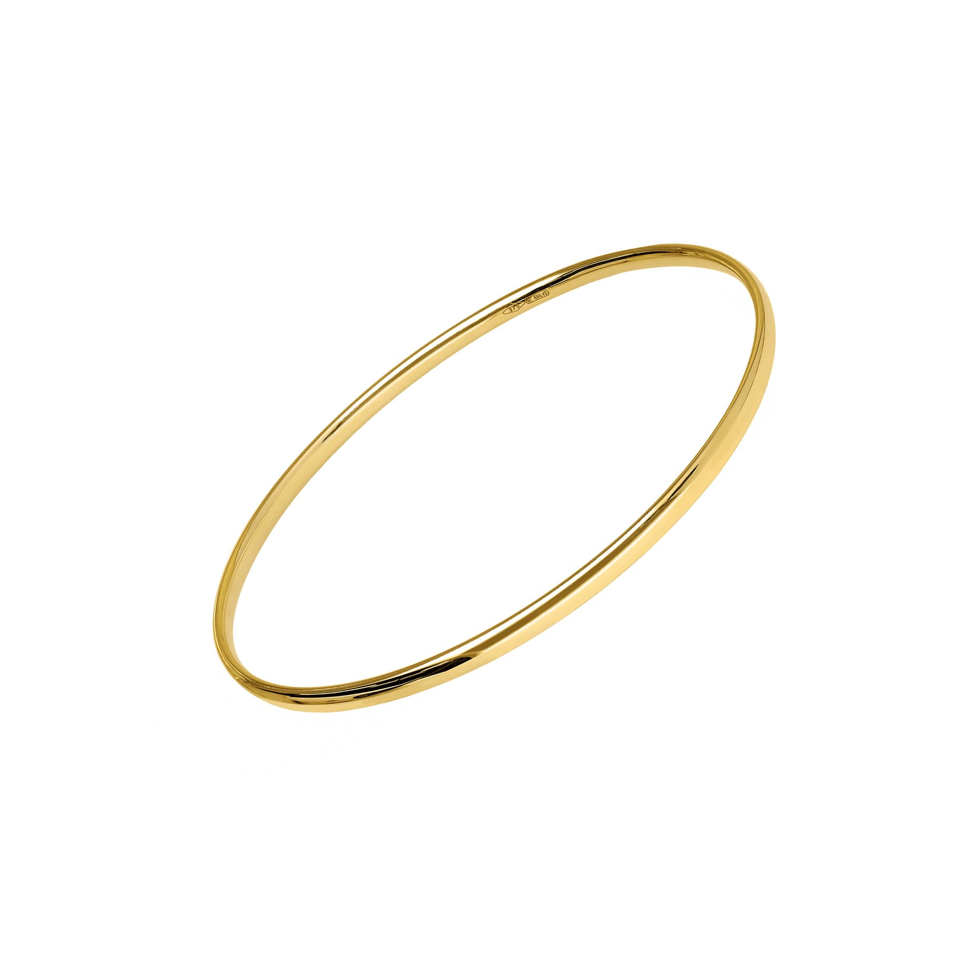 Lucchetta - Bracciale Rigido in Oro Giallo 9k 3.70gr - 20cm | Bracciali d'Oro Vero per Donna Ragazza, Bracciali d'Oro Vero per Donna Ragazza