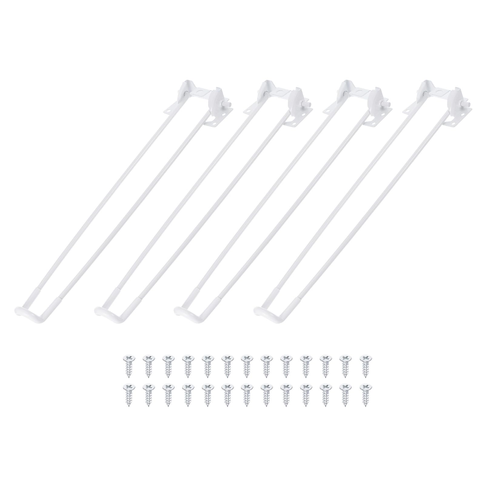 YOKIVE 4 Pcs Foldable Hairpin Legs, Metal Foldable Table Legs with Rubber Feet, White, 17"
