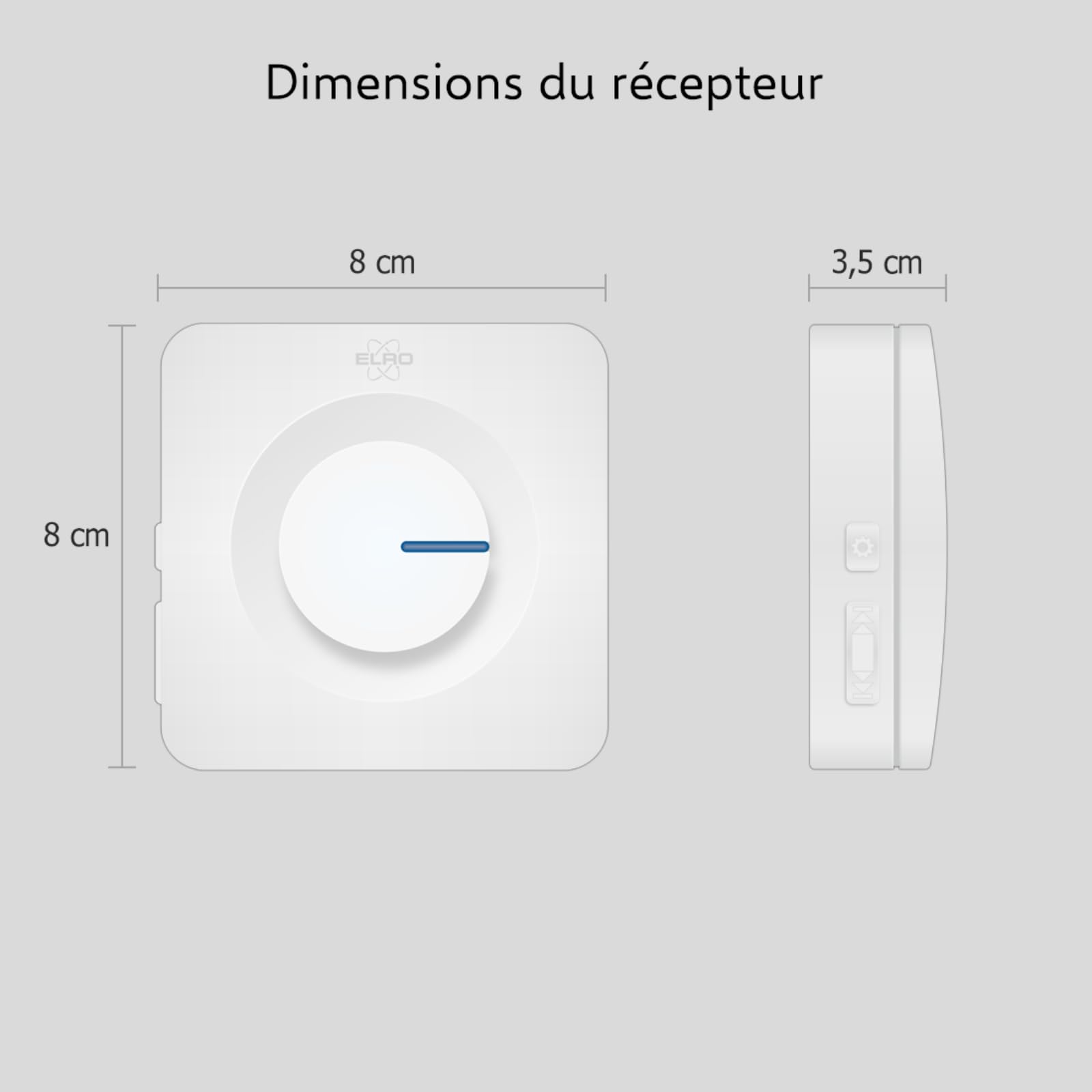 ELRO DB3000 Sonnette de Porte sans Fil - avec 2X récepteur à Piles - 64 Mélodies - Distance sans Fil : 300m - Blanc