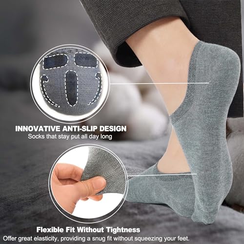 No Show Socks for Women-6 Pairs,Invisible Low Cut Ankle Socks,Non-slip for Casual and Dressy Wear-Soft Breathable3