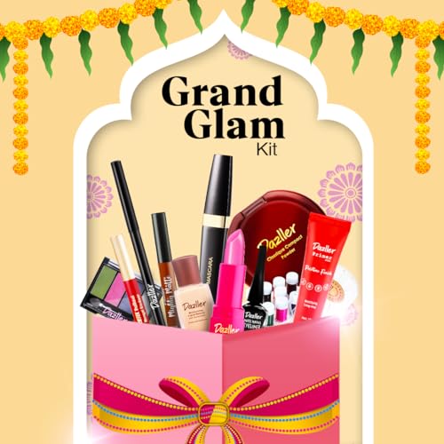 Image of Dazller Grand Glam Kit - Deep Skintone, All-in-One Makeup Set with Primer, Liquid Foundation, Kajal, Mascara, Eyeshadow & More, Long-Stay, Lightweight, Water-Resistant, Suitable for All Skin Types