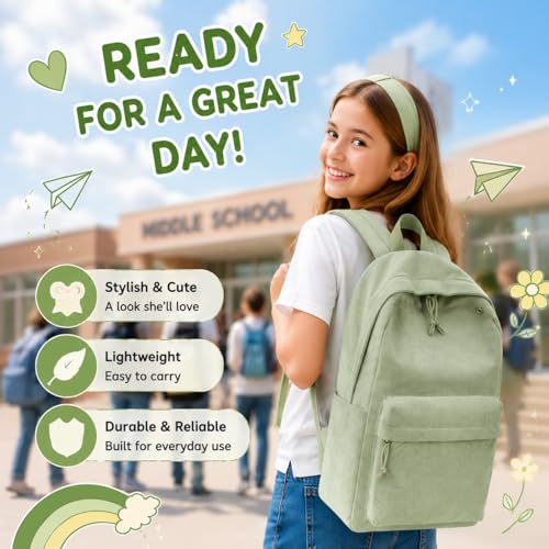 Image of BTOOP School Backpack for Teens Large Corduroy Bookbag Lightweight 15.6 inch Laptop Bag for Girls Women Casual High School College