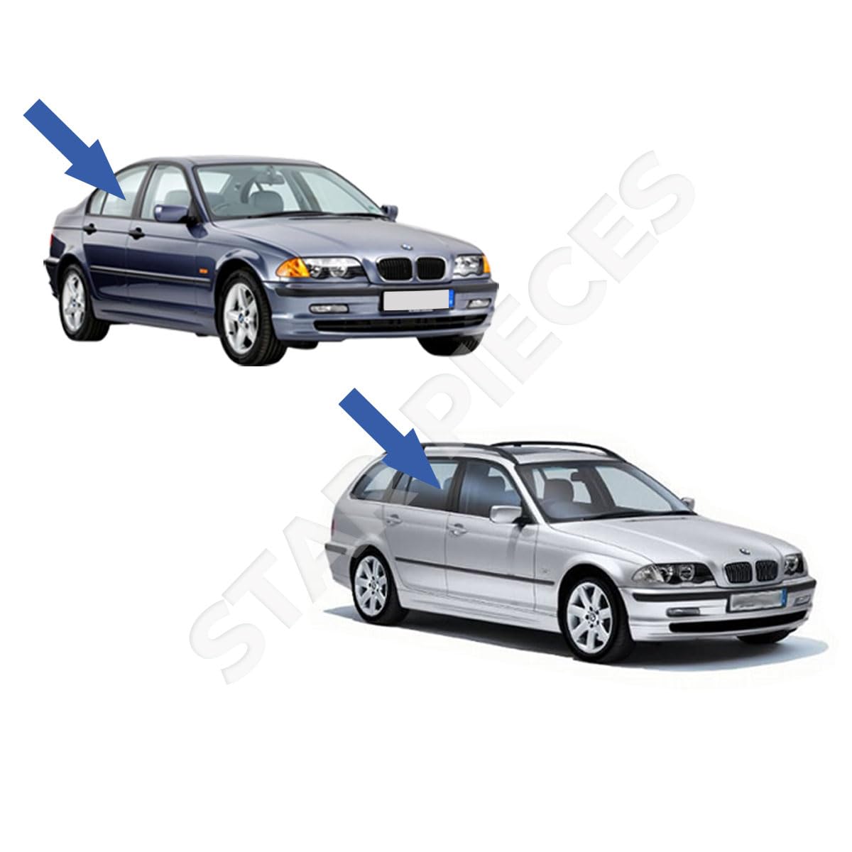 STARKIT PERFORMANCE Leve vitre compatible pour BMW E46 (Serie 3) (1998-2005) ARRIÈRE DROIT (arrière du passager) 51358212100, 51358200718