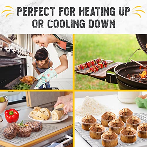 Checkered Chef Cooling Rack - Set Of 2 Stainless Steel, Oven Safe Grid Wire Cookie Cooling Racks For Baking & Cooking - 8” X 11 ¾" #TOP5