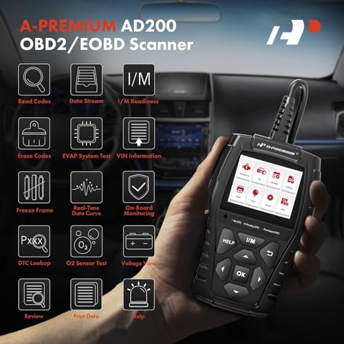 A-Premium AD200 Professional OBD2 Scanner Car Diagnostic Tool, OBDII EOBD Code Reader, Enhanced Check Car Engine Light D - Additional View