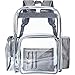 F-color Transparenter Rucksack, großer, transparenter Rucksack, strapazierfähig, PVC, transparent, für Stadion, Schule, Attraktiv, groß, grau, Large, Reiserucksäcke