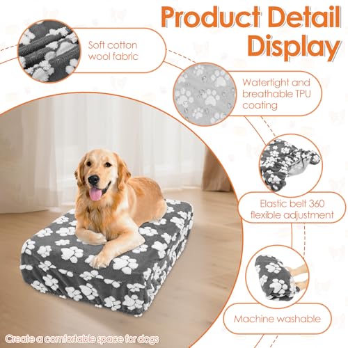 Deuson Bezüge für Hundebetten,Bezug Hundebett,Hundebett Bezug Ersatz,Wasserdichter,Weicher Samtbezug für Hundekissen,Waschbar,91x69x20 cm/112x89x20 cm(XL)