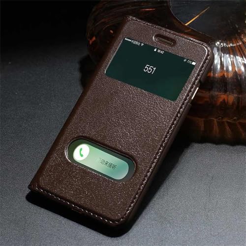 Housse iPhone 8 Plus marron avec rabat pour les déplacements quotidiens
