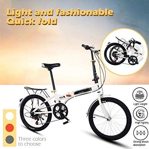 Vouwfiets, Heren Dames Opvouwbare Fiets + Stad Opvouwbare Mini Compacte Fiets Urban Commuter Adult, Opvouwbare Stads… - Afbeelding 4