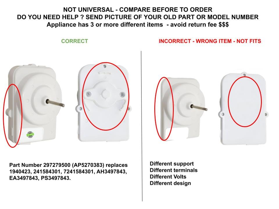Amazon.com: GSPUSA 297279500 CKD7269 Refrigerator Fan Motor Fits 