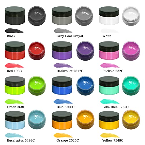 Boolooen Chalk Silk Screen Stencils Paste Self Adhesive Stencil Coatings For Grid Transfer Screen Inks Binder Stencil Paint (12 Bottles) #TOP1