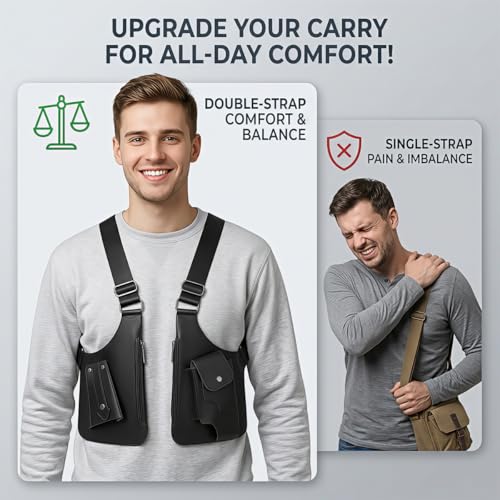 Image of GUSTAVE Chest Bag for Men Women Black Tactical Vest Bag Waterproof Multi-pockets Adjustable Rig Bag for Running, Cycling, Sports, Workouts, Outdoor