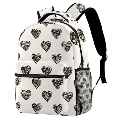 Sac à dos d'école multicolore Doodle Line pour ados et filles 29x20x40cm