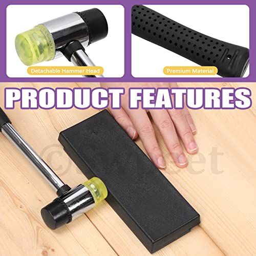 Swpeet Laminat 33Pcs Laminatfußboden-Installationssatz, einschließlich Hochleistungs-Doppelgesicht-Hammer mit rutschfestem, weichem Griff, verbesserte Zugstange Tapping-Block und 30Pcs Abstandshalter